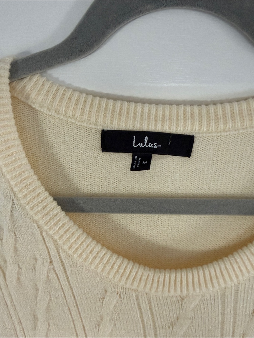 Lulu's Cream Cable Knit Top with Layered Tulle Maxi Skirt Dress - Picture 3 of 10